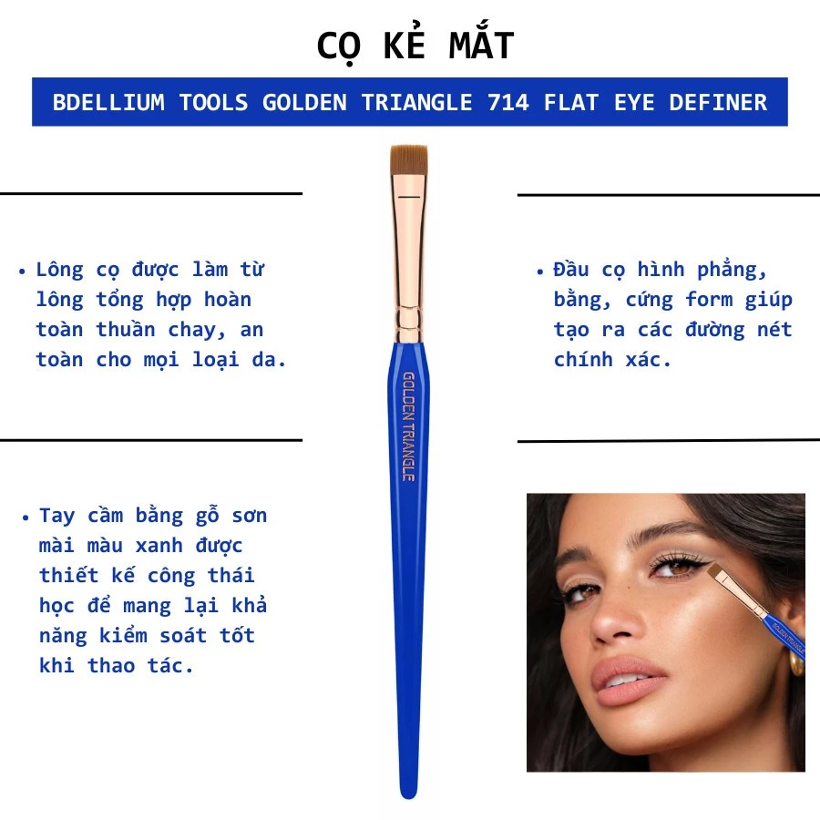 Cọ Tém Và Định Hình Chân Mày BDELLIUM TOOLS Flat Eye Definer B714