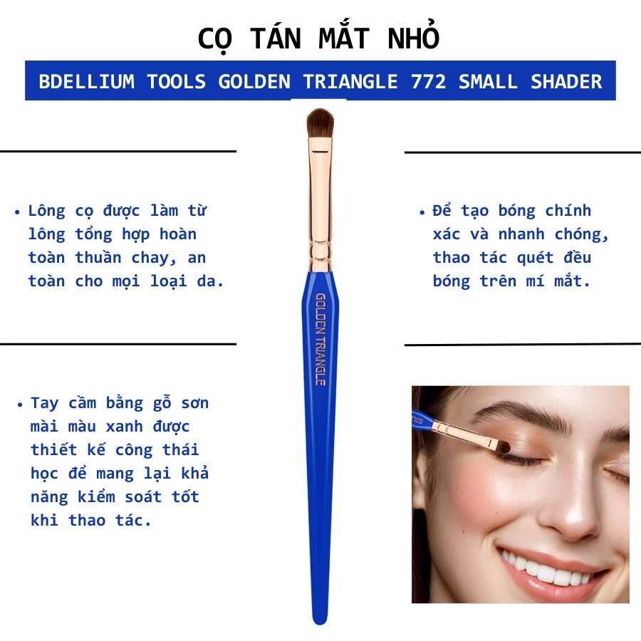 Cọ Tán Màu Mắt Nhỏ Bdellium Tools Golden Triangle B772 Small Shader
