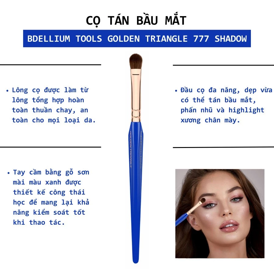 Cọ Tán Bầu Mắt Chuyên Nghiệp Bdellium Tools Shadow B777