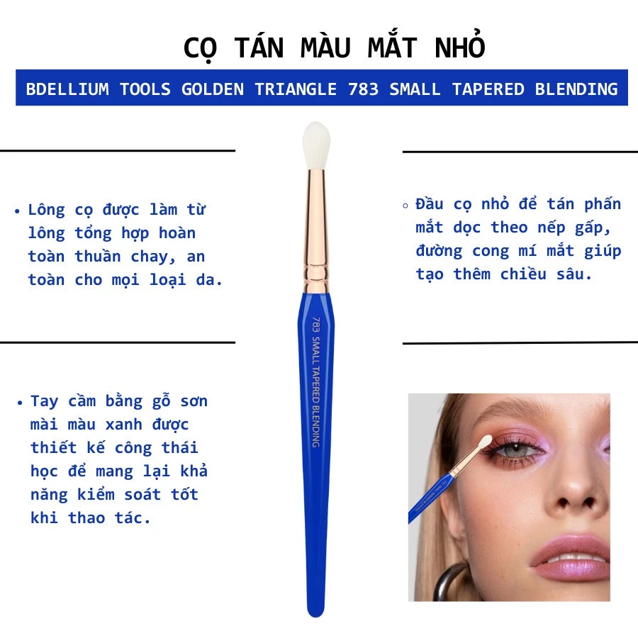 Cọ Tán Màu Mắt Tròn Nhỏ Bdellium Tools Golden Triangle B783 Small Tapered Blending