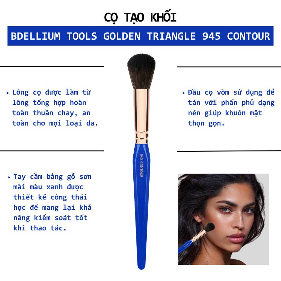 Cọ Tạo Khối Mặt Bdellium Tools Golden Triangle B945 Contour