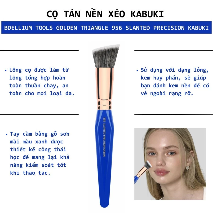 Cọ Tán Nền Chuyên Nghiệp BDELLIUM TOOLS Slanted Precision Kabuki B956