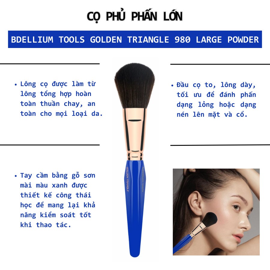 Cọ Phủ Phấn To BDELLIUM TOOLS Golden Triangle B980 Large Powder