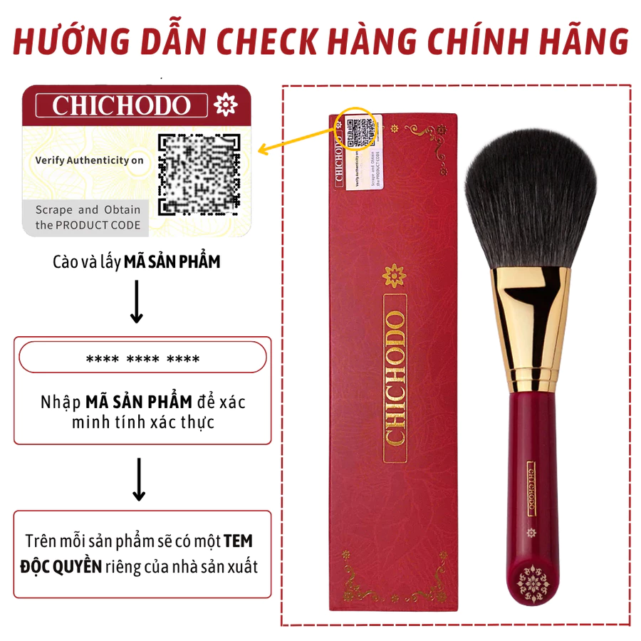 Cọ Phủ Phấn/Bronzer/Má Hồng CHICHODO Blush & Bronzer Brush C101