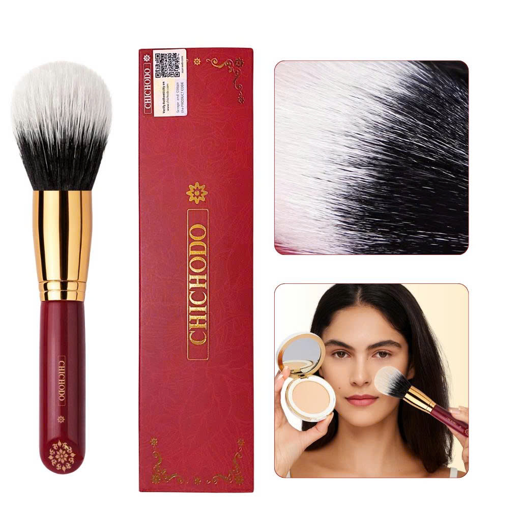 Cọ lông thưa phủ phấn bột nén CHICHODO Duo Fiber Powder C102 Cọ đa năng - cọ phủ phấn - cọ nền - cọ make up