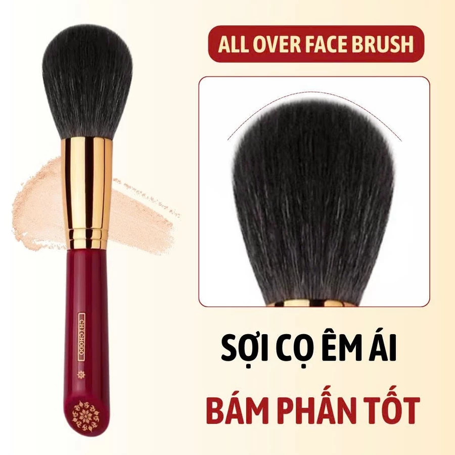 Cọ Phủ Phấn Tán Phấn Nén/Phấn Bột CHICHODO All Over Face Brush C103 Lông Mềm Bám Phấn
