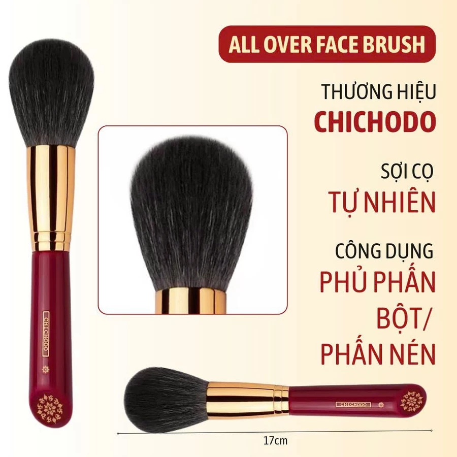 Cọ Phủ Phấn Tán Phấn Nén/Phấn Bột CHICHODO All Over Face Brush C103 Lông Mềm Bám Phấn