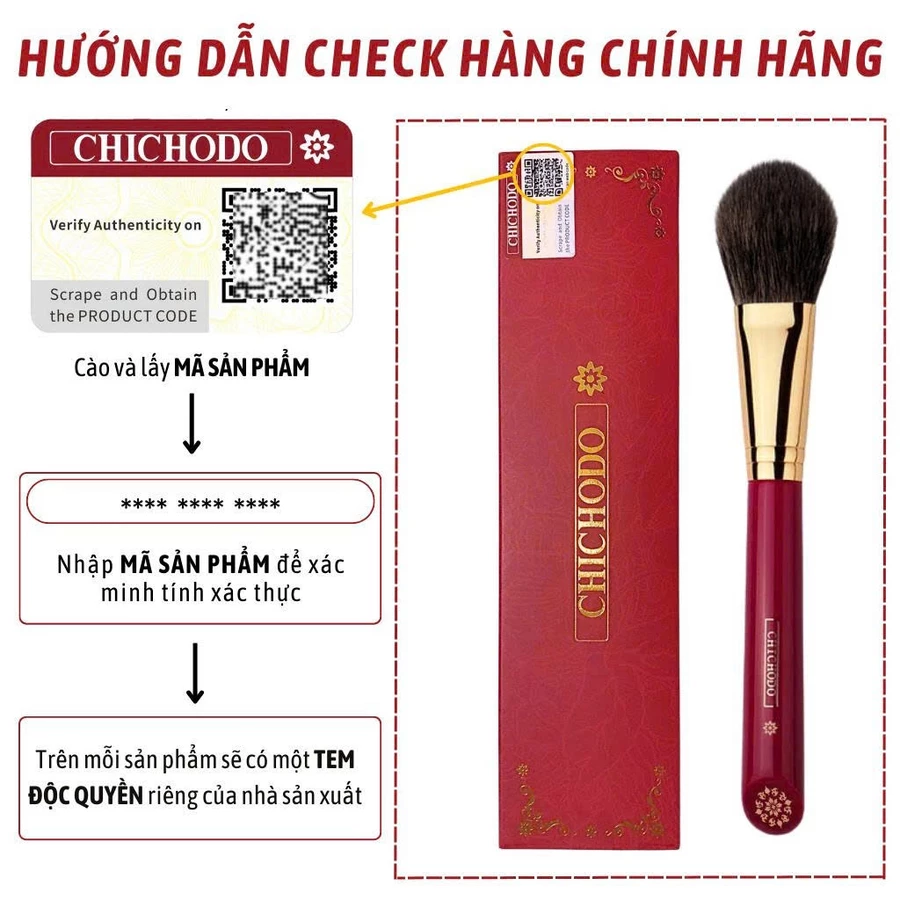 Cọ trang điểm CHICHODO Precision Blusher C104 - Cọ Má Hồng - Cọ Phủ Phấn Cọ Chichodo