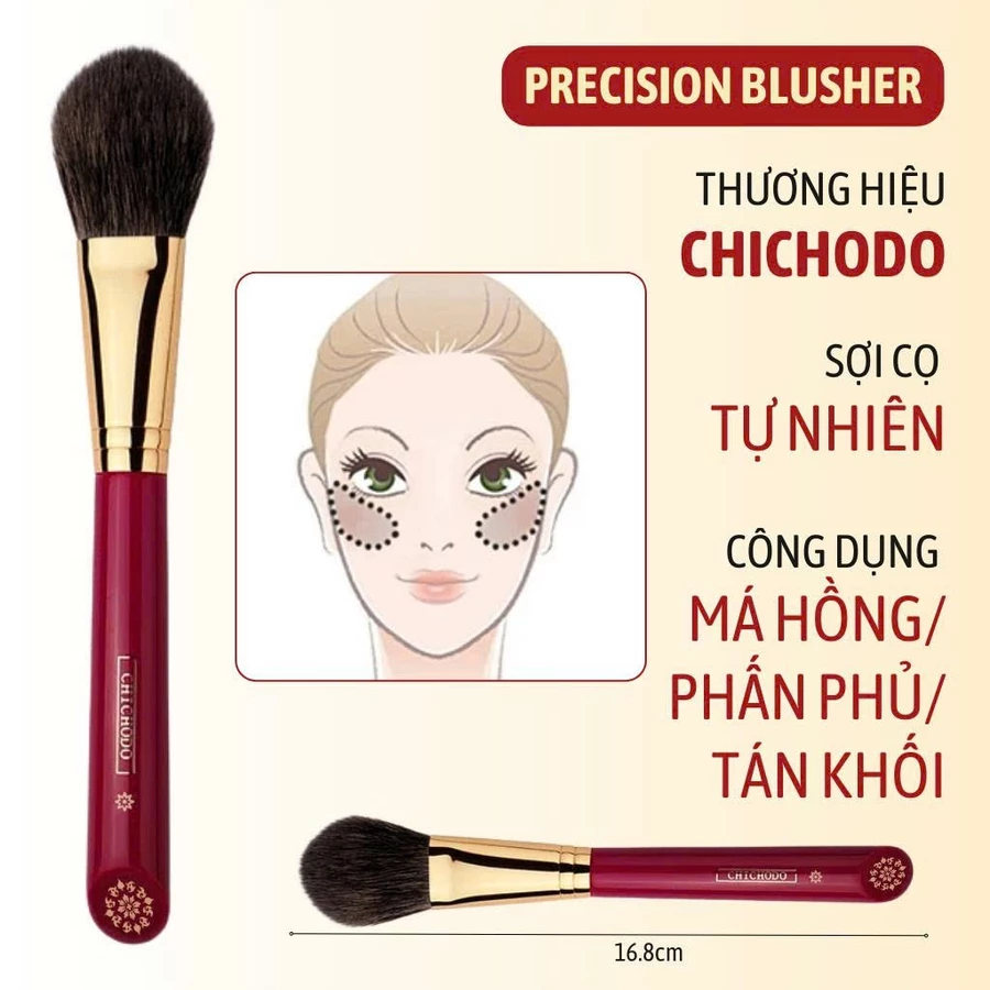 Cọ trang điểm CHICHODO Precision Blusher C104 - Cọ Má Hồng - Cọ Phủ Phấn Cọ Chichodo