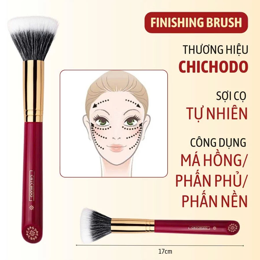 Cọ Tán Má Hồng – Phấn Phủ – Phấn Nền CHICHODO Finishing Brush C105 Lông Mềm Mịn Cao Cấp