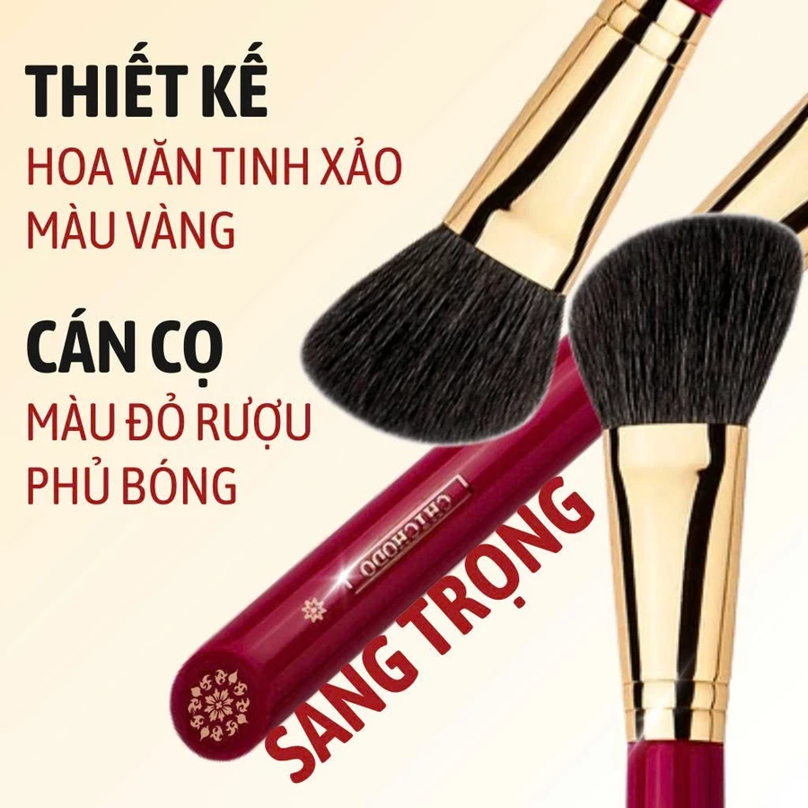 Cọ Tán Má Hồng, Cọ Tạo Khối CHICHODO Angled Contour C106 Lông Mềm Tự Nhiên Bám Phấn Tốt