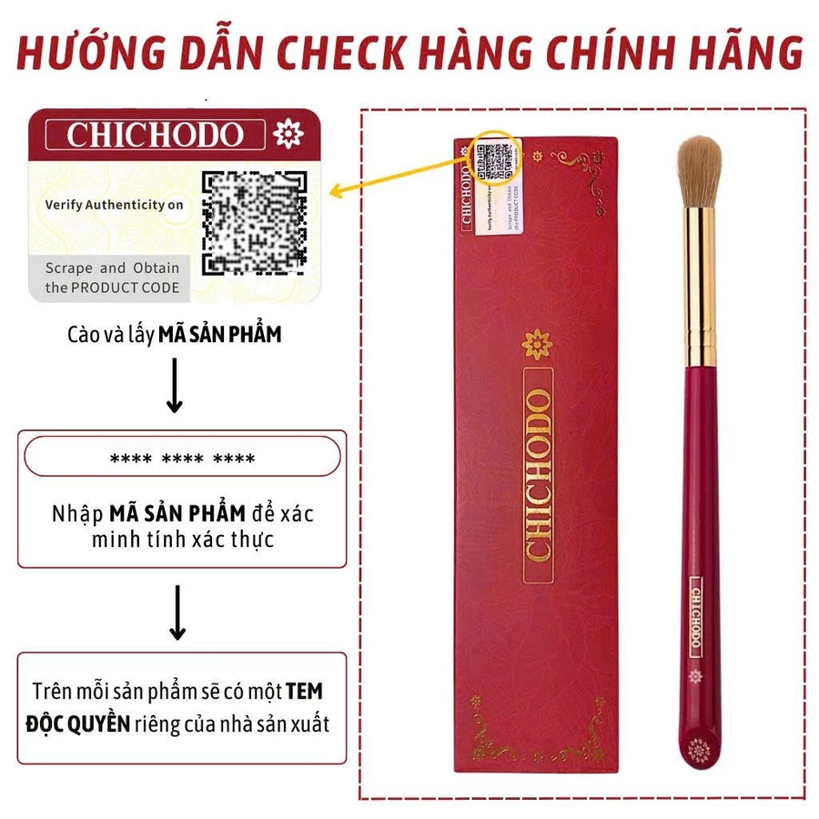 Cọ Highlight/Tán Bầu Mắt/Tán Ombre Mắt/Tán Hốc Mắt Chichodo Tapered Blending C109 Lông Mềm