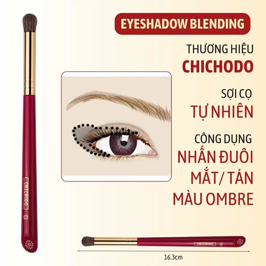 Cọ Blend Mắt/Setting/Highlight Mũi/Che Khuyết Điểm CHICHODO Eyeshadow Blending C112
