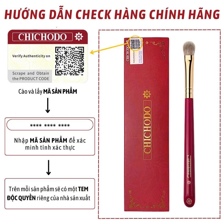 Cọ Tán Bầu Mắt, Nhũ, Đuôi Mắt CHICHODO Eye Whopper C115 Lông Tự Nhiên Mềm Mịn Bám Phấn Tốt