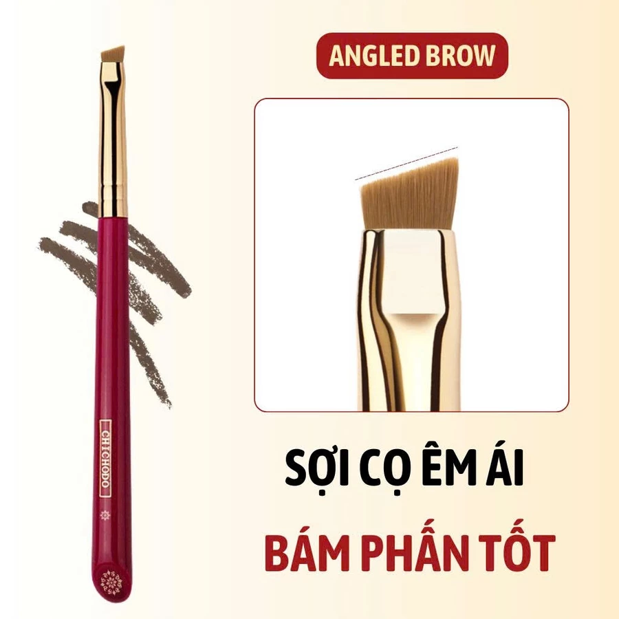 Cọ Tán Màu Chân Mày/Định Hình Khuôn Mày Đầu Xéo Lông Dày CHICHODO Angled Brow C118