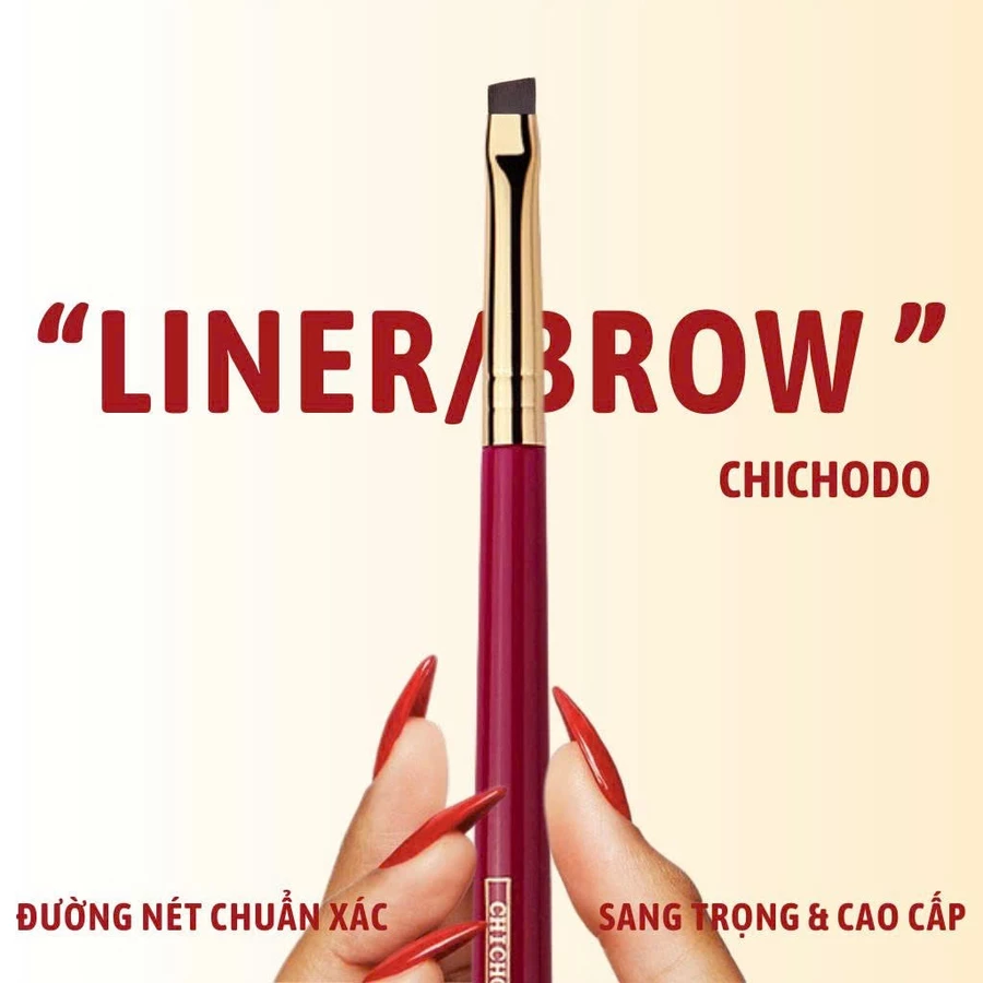 Cọ Kẻ Mắt, Định Hình Chân Mày CHICHODO Liner Brow Brush C119 Sợi Tự Nhiên Sắc Nét, Tém Mày