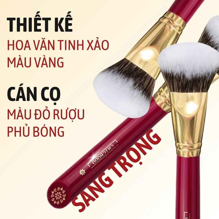 Cọ Đánh Nền, Má Hồng CHICHODO Angled Foundation/Powder C122 Cọ Vát cao cấp