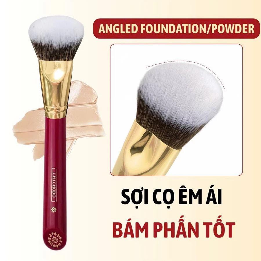 Cọ Đánh Nền, Má Hồng CHICHODO Angled Foundation/Powder C122 Cọ Vát cao cấp