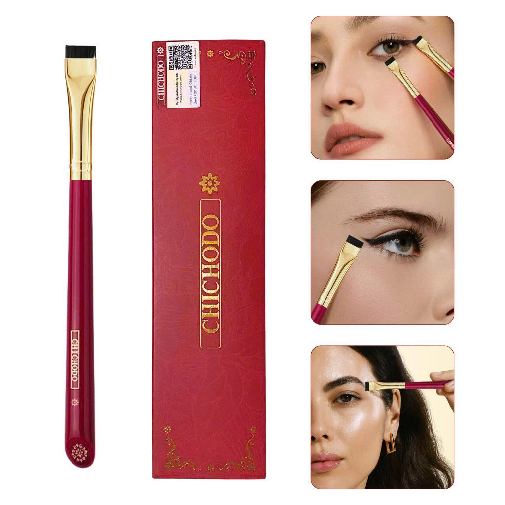 Cọ kẻ liner/vẽ bọng mắt/tém chân mày/viền môi CHICHODO Flat Definer C123