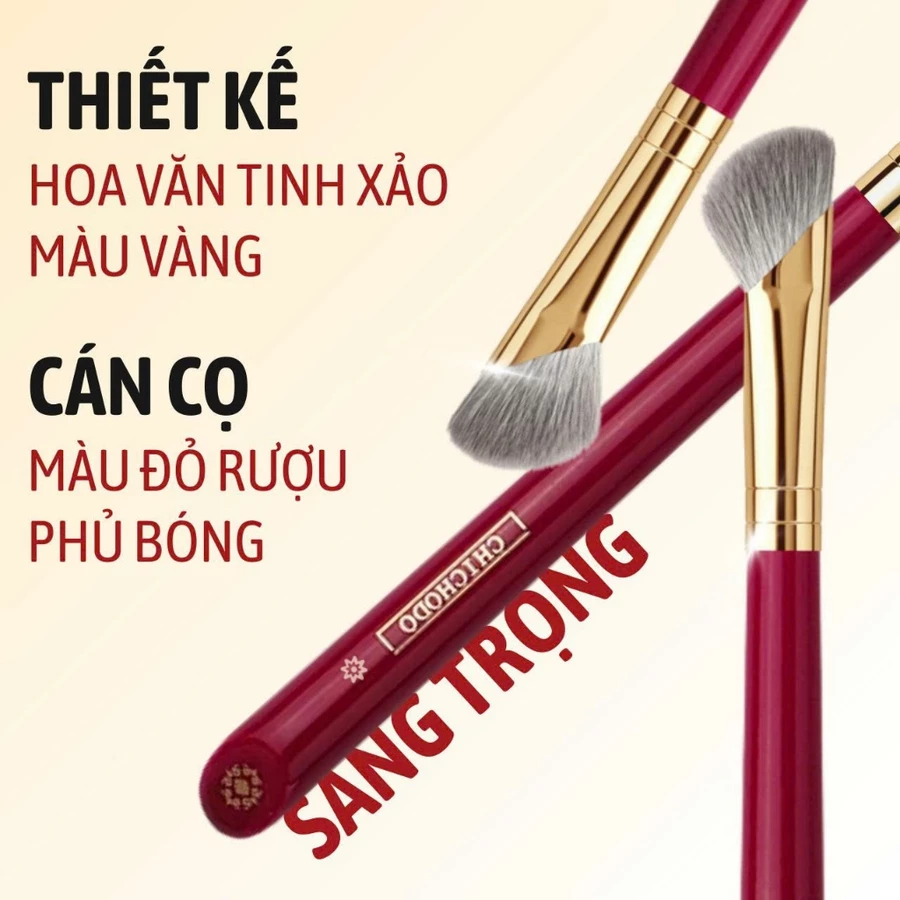 Cọ Đánh Highlight/Khối Mũi/Bắt sáng vùng chữ T CHICHODO Half Fan Highlighter C127