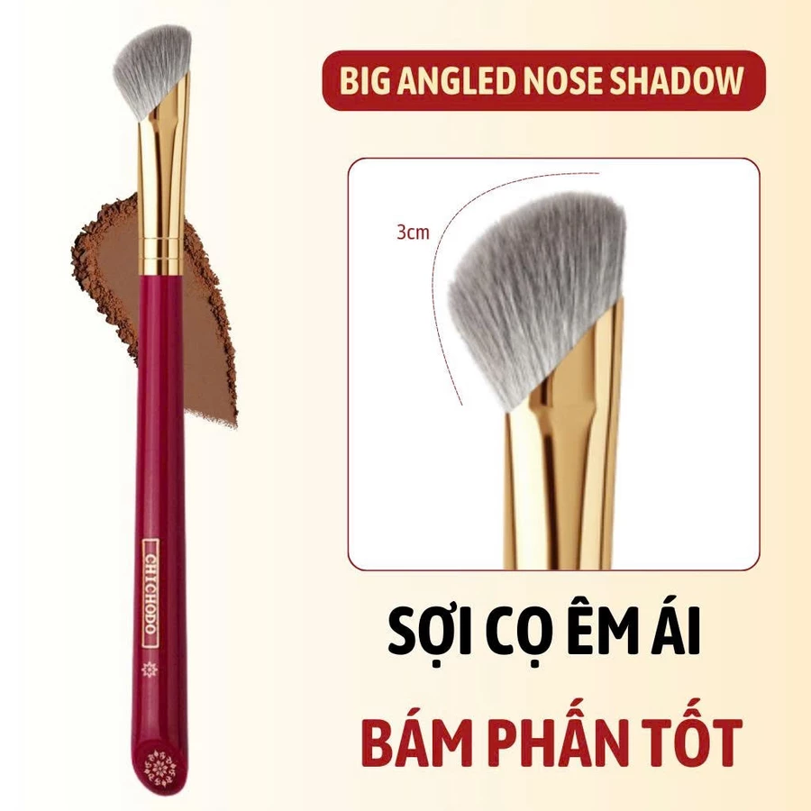 Cọ Đánh Highlight/Khối Mũi/Bắt sáng vùng chữ T CHICHODO Half Fan Highlighter C127