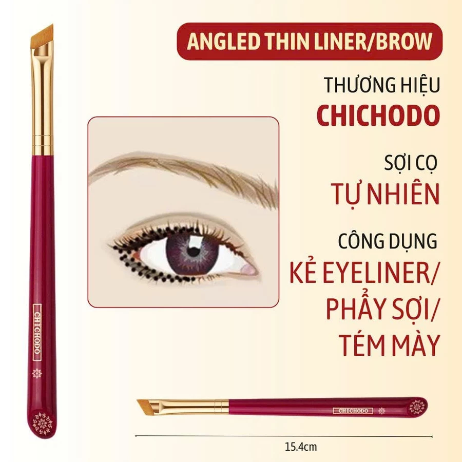 Cọ Kẻ Mắt/Cọ Viền Mắt Phẩy Sợi/Tém Mày Chuẩn Xác CHICHODO Angled Thin Liner/Brow C130