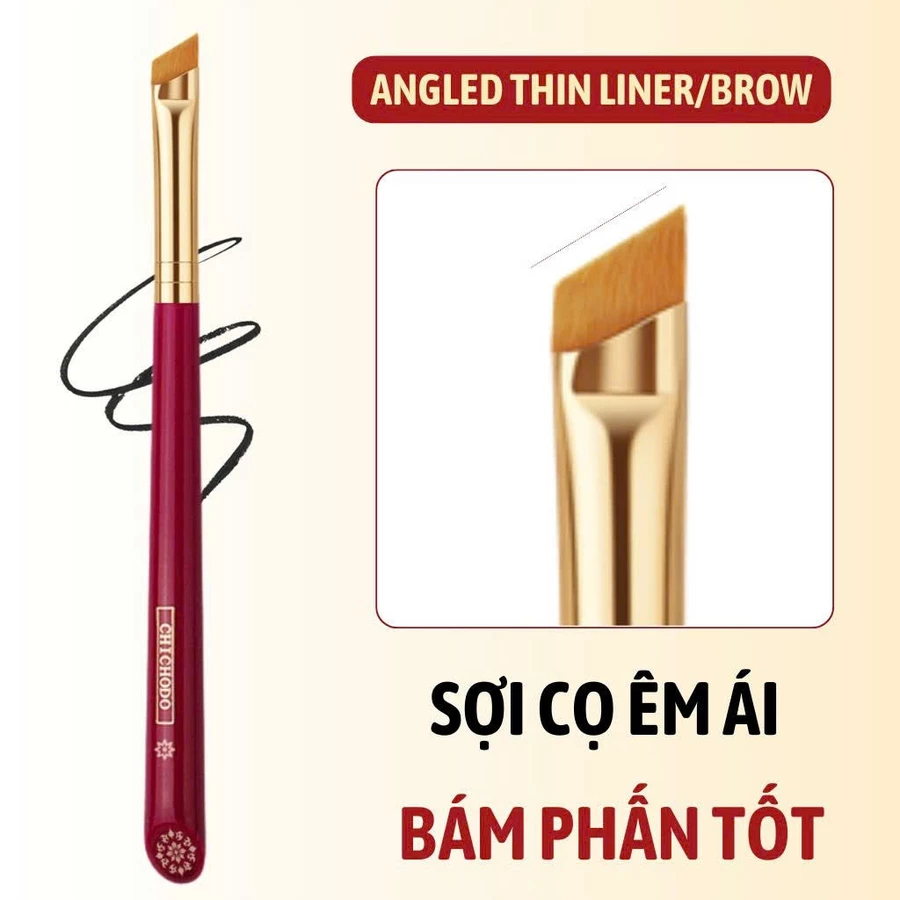 Cọ Kẻ Mắt/Cọ Viền Mắt Phẩy Sợi/Tém Mày Chuẩn Xác CHICHODO Angled Thin Liner/Brow C130