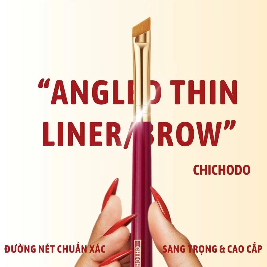 Cọ Kẻ Mắt/Cọ Viền Mắt Phẩy Sợi/Tém Mày Chuẩn Xác CHICHODO Angled Thin Liner/Brow C130