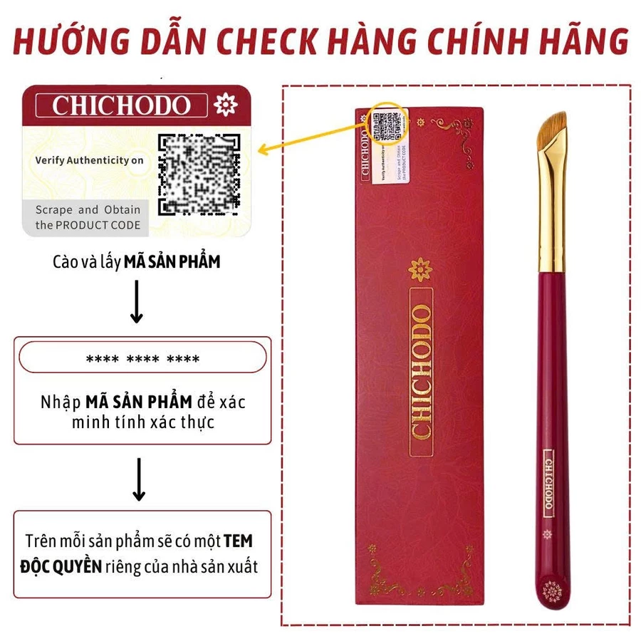 Cọ kẻ bọng mắt, tém mày, kẻ mắt siêu mảnh Chichodo Small Angled Detail C131