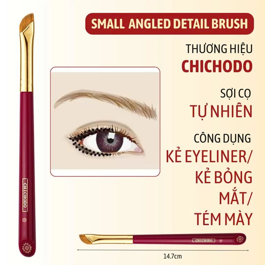 Cọ kẻ bọng mắt, tém mày, kẻ mắt siêu mảnh Chichodo Small Angled Detail C131