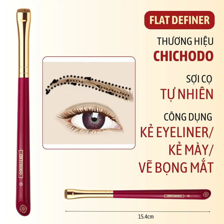 Cọ Kẻ Mắt/Vẽ Bọng Mắt/Kẻ Mày CHICHODO Flat Definer Brush C133