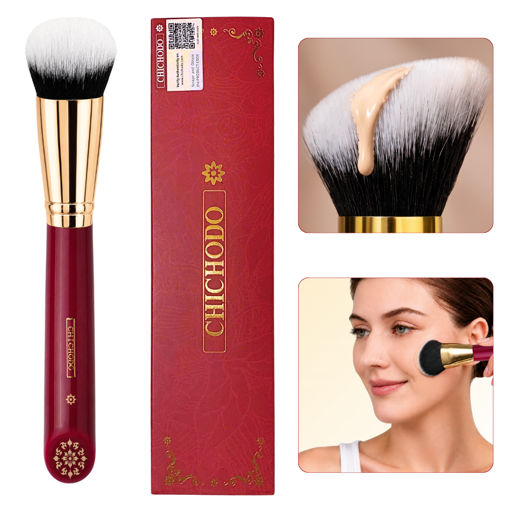 CHICHODO Cọ Tán Nền Đầu Vát -Cọ Tạo Khối - Cọ Má Hồng Kem Large Angled Foundation Brush C134