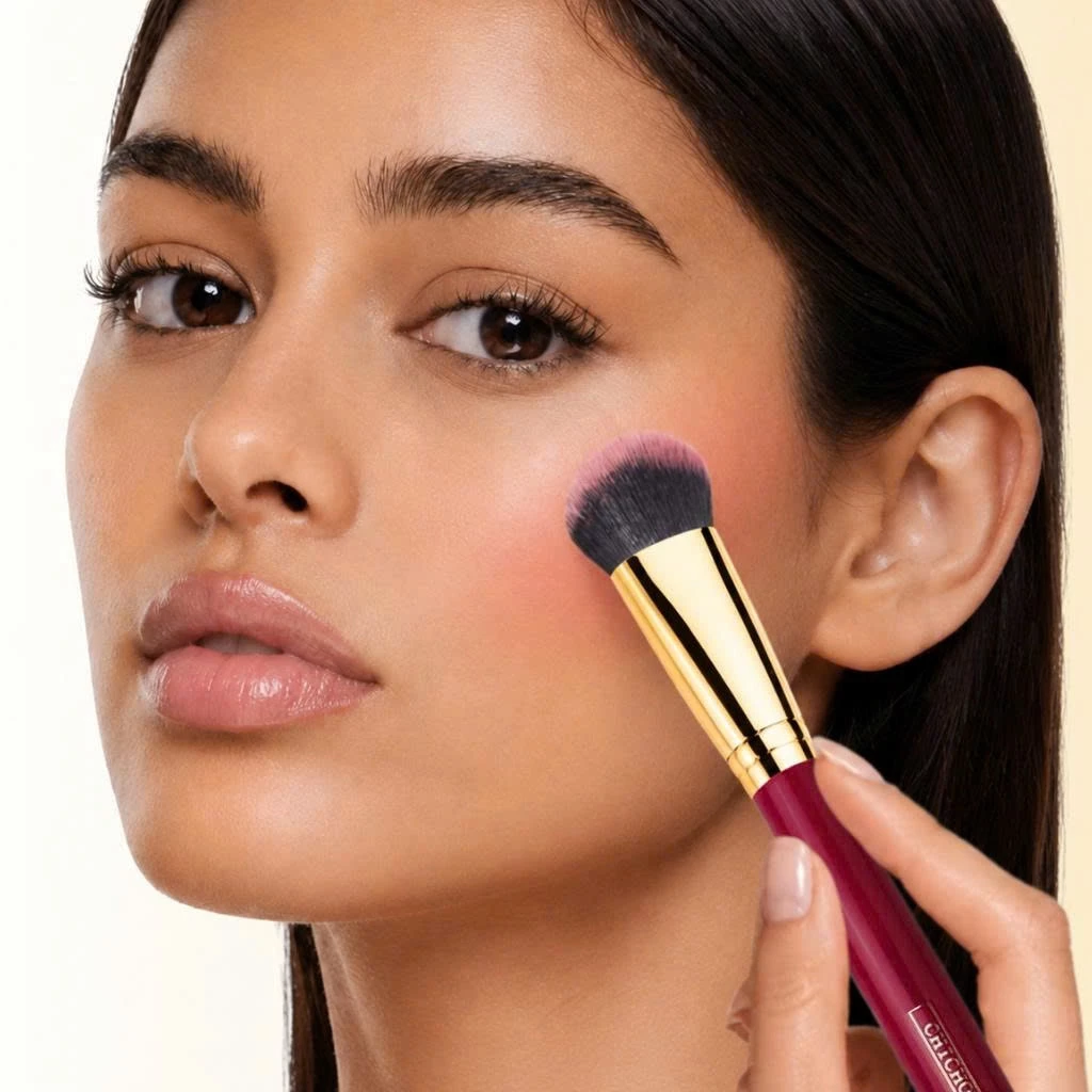 Cọ Tán Nền Tán Má Hồng Kem Dễ Xài CHICHODO Medium Angled Foundation/ Powder C135