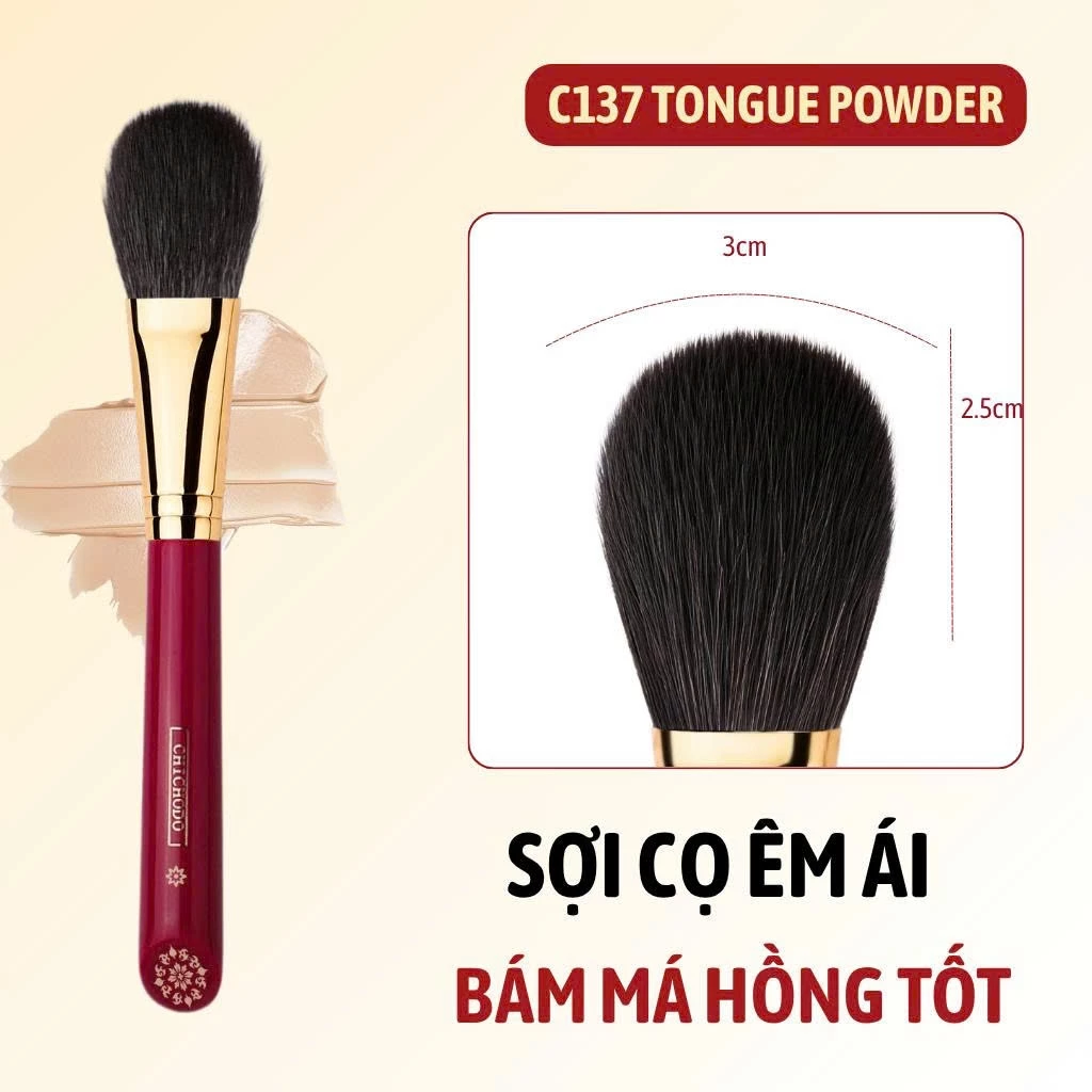 CHICHODO Cọ Highlight - Setting - Má Hồng CHICHODO Tongue Powder Brush C137
