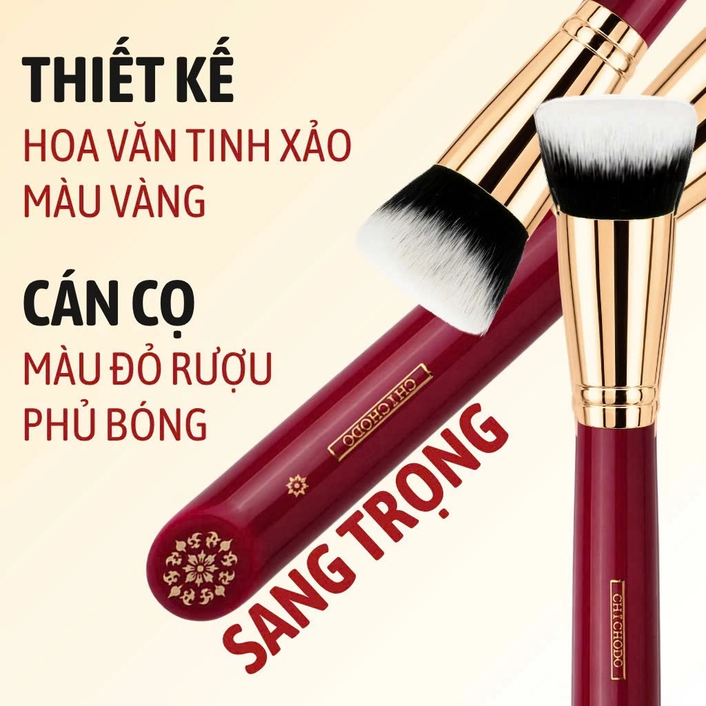 CHICHODO Cọ Tán Nền-Cọ Má Hồng Kem-Cọ Tạo Khối Triangular Kabuki Brush C138