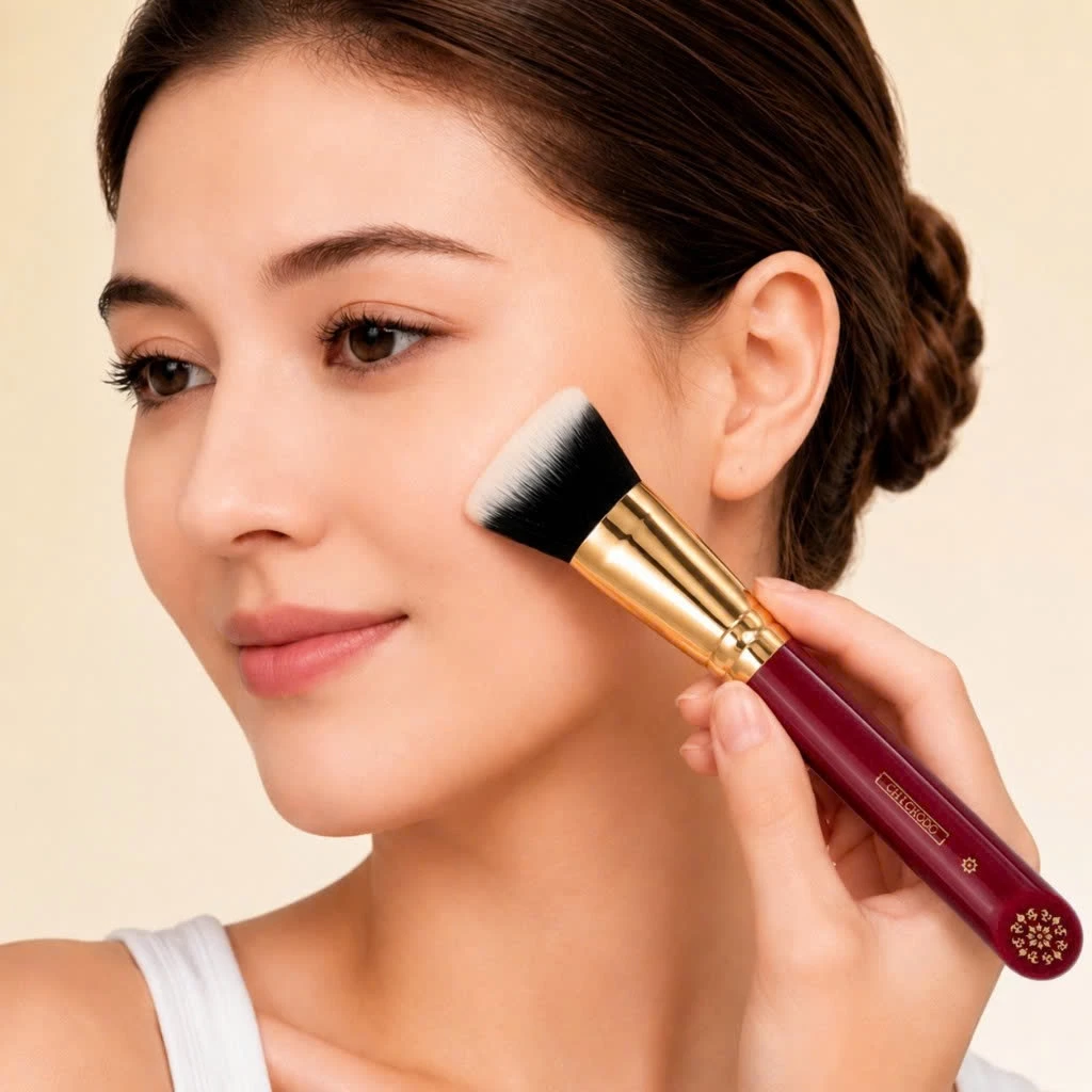 CHICHODO Cọ Tán Nền-Cọ Má Hồng Kem-Cọ Tạo Khối Triangular Kabuki Brush C138