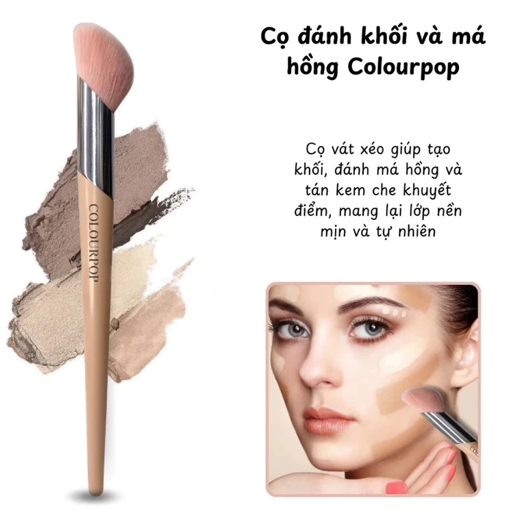 Cọ Trang Điểm Má Hồng Và Tạo Khối Colourpop Màu Hồng phiên bản đầu xéo Blush and Contour C188
