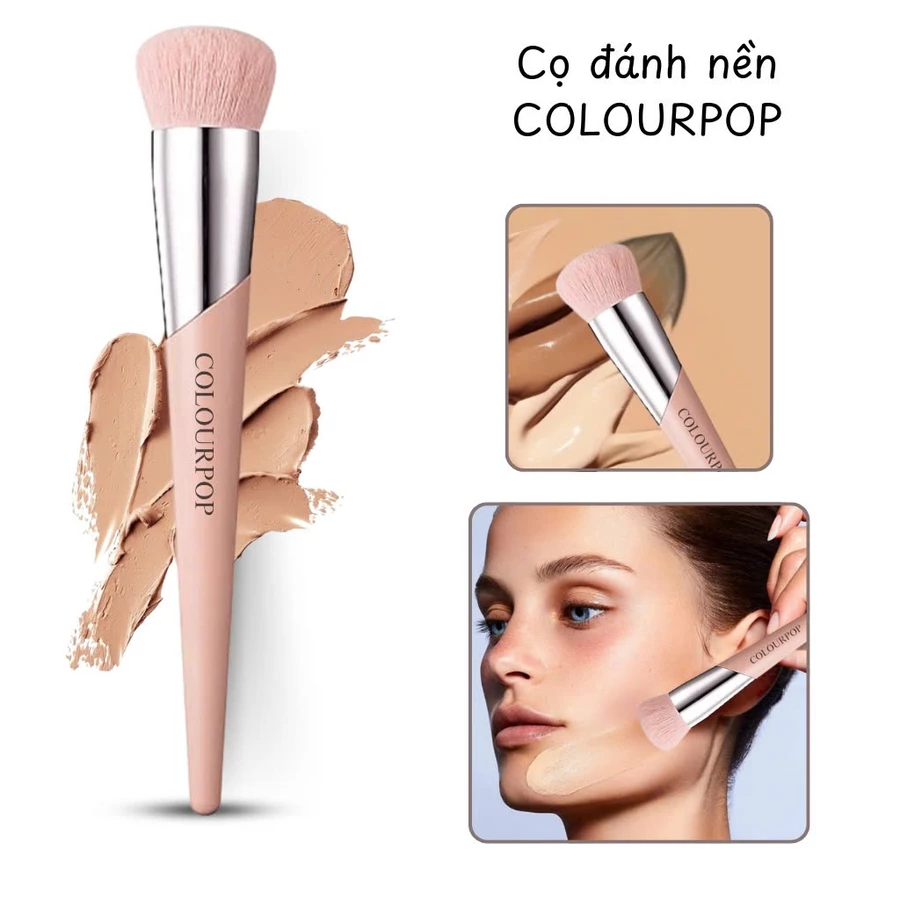 Cọ Đánh Nền Colourpop Màu Hồng - Tán Kem Nền Mịn Màng, Tự Nhiên foundation Brush C70