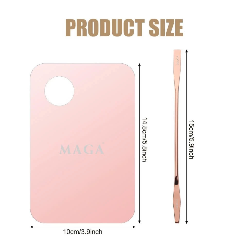 Bảng Trộn Kem Nền Kèm Thanh Lấy Mỹ Phẩm MAGA Acrylic Makeup Mixing Palette Rose M010