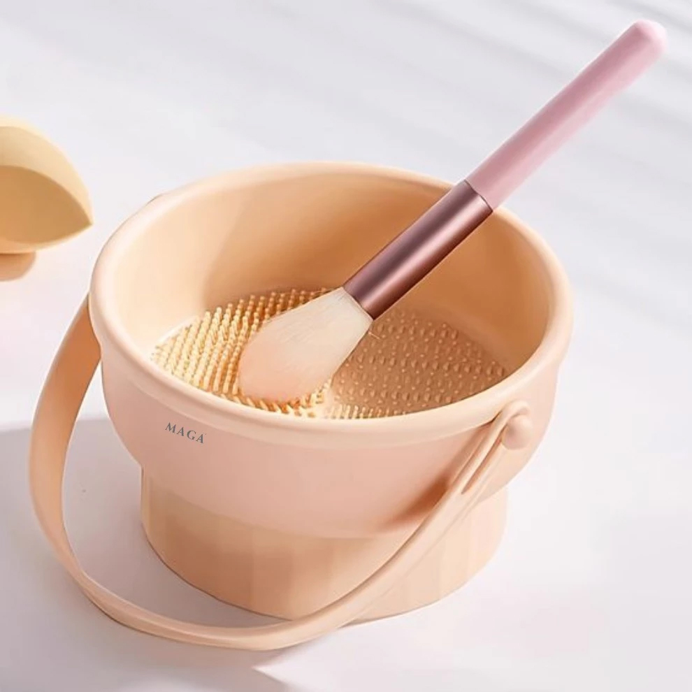 Bộ Dụng Cụ Vệ Sinh Cọ Trang Điểm Và Giặt Mút Trang Điểm Cao Cấp MAGA 3 in 1 Makeup Brush Cleaner Mat MA113