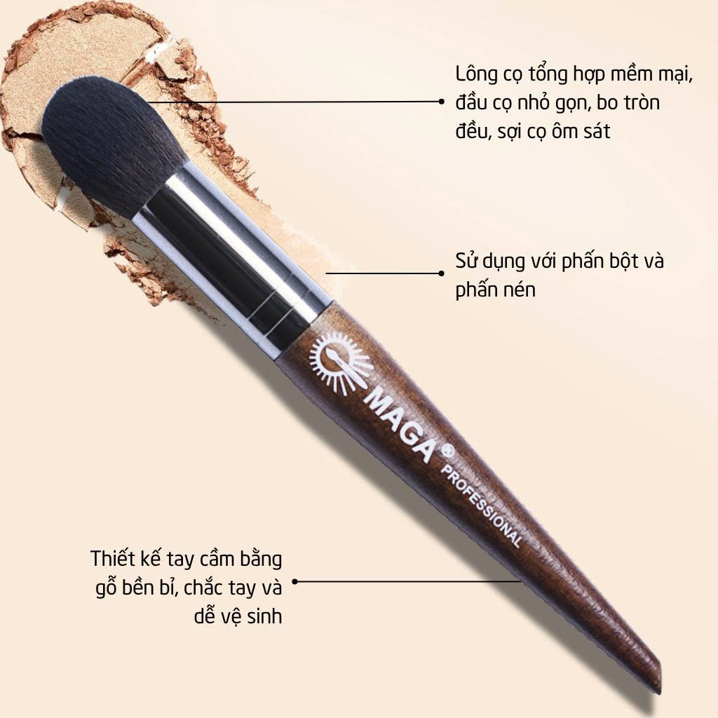 Cọ Tán Má Hồng Kem Highlight MAGA Hightlight Brush Cao Cấp 22 (Mã MA28)