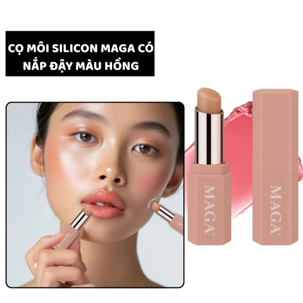 Cọ Tán Son Môi Che Khuyết Điểm Có Nắp MAGA Silicone Cọ Tán Son Chất Liệu Mềm Mại MA39
