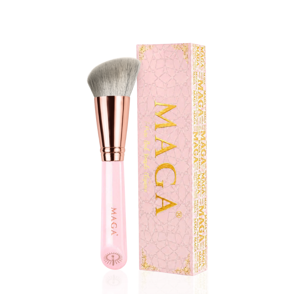Cọ trang điểm tán phấn má hoặc tạo khối MAGA Angled Contour MAGA102 màu hồng chất cọ mềm mịn không đau rát khi dùng