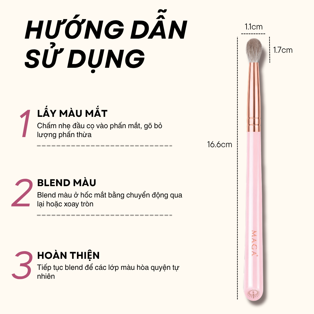 Cọ Tán Bầu Mắt Blend Màu Mắt MAGA Crease Brush MAGA115