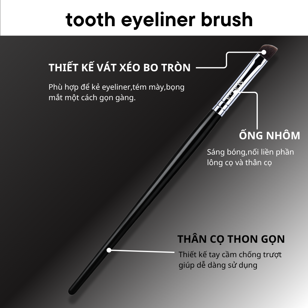 Cọ Kẻ Mắt Đầu Vát Đa Năng Cho Makeup Mắt Chi Tiết MAGA MAT04 Tooth Eyeliner Brush