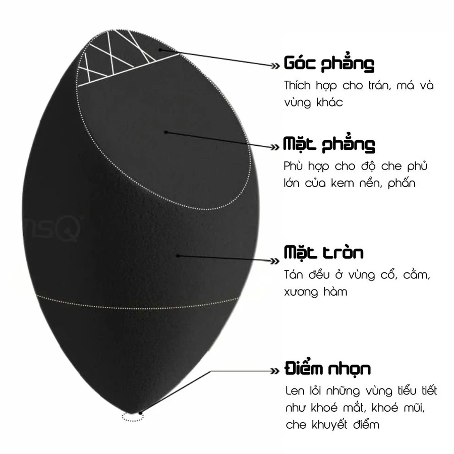 Mút Tán Kem Nền MSQ Miracle Foundation Concealer MSQM1