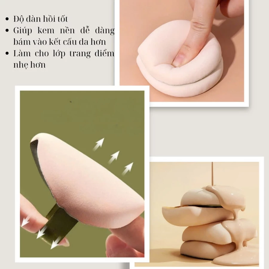 Mút Trang Điểm Mút Tán Kem Nền Cushion MSQ Cushion Makeup Sponge Puff Mềm Mịn Đàn Hồi MSQM4