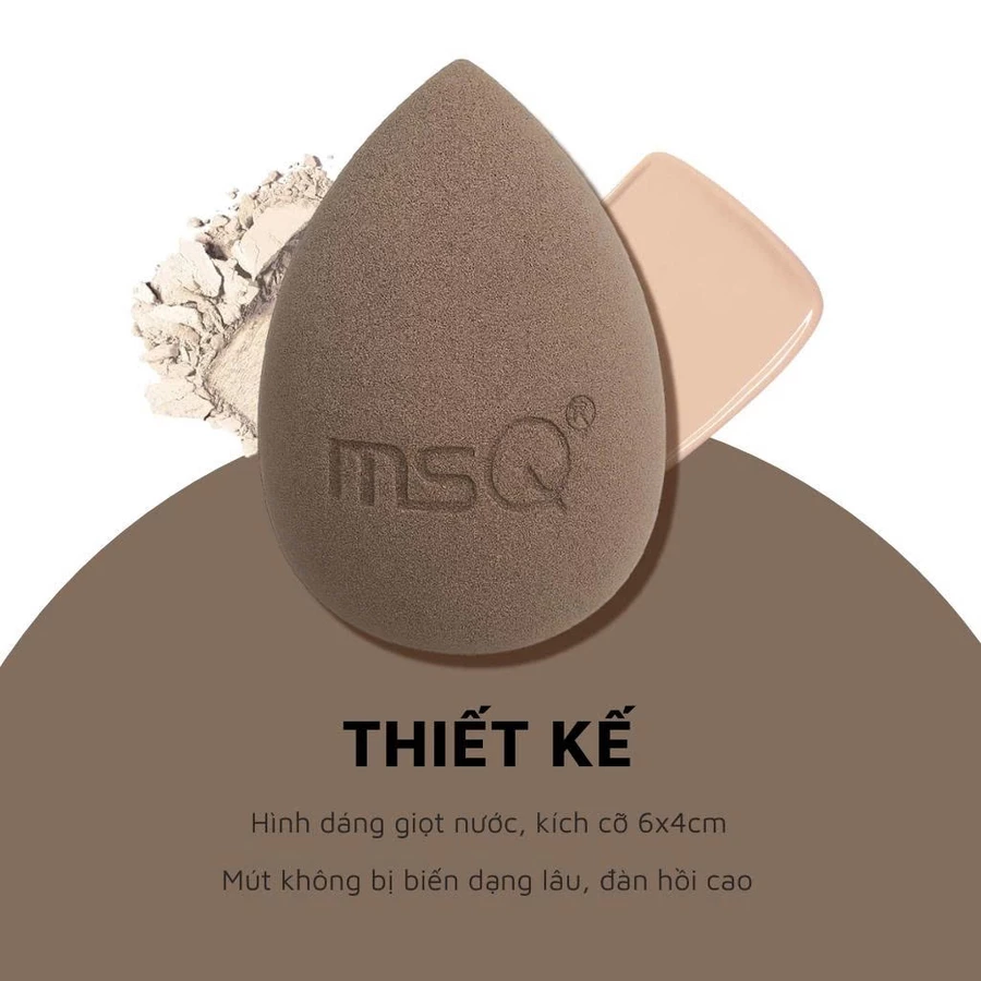 Mút Tán Kem Nền Hình Giọt Nước Mềm Mịn MSQ Miracle Complexion Màu Caphe MSQM5