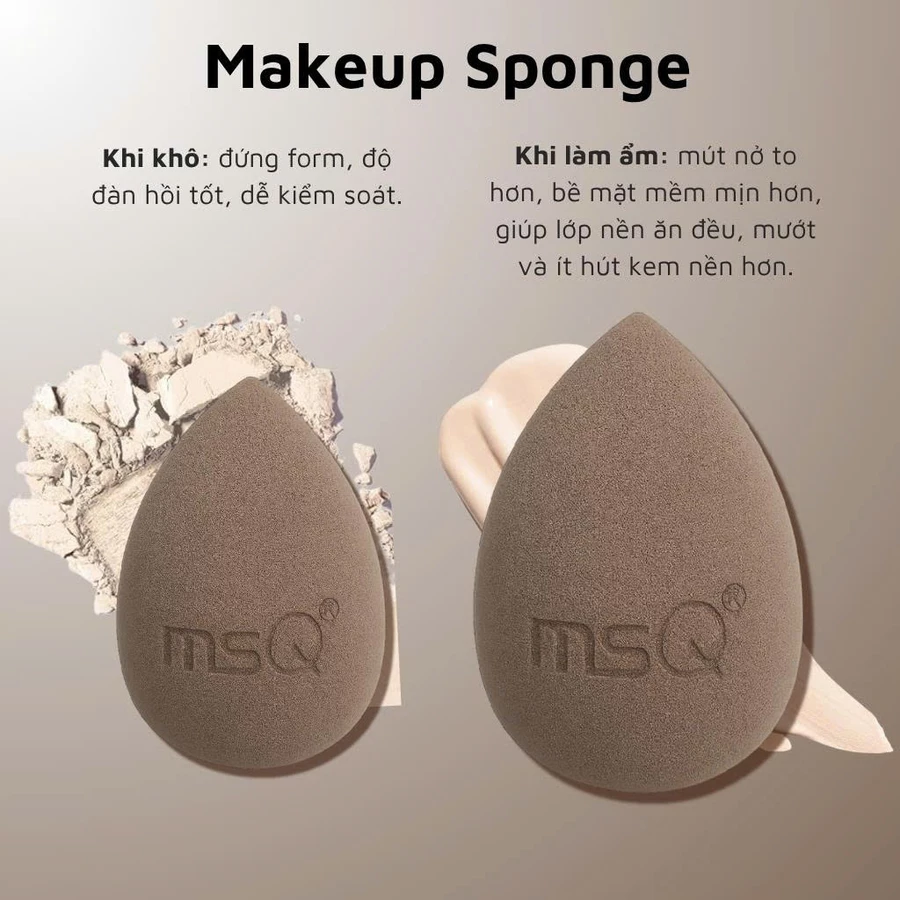 Mút Tán Kem Nền Hình Giọt Nước Mềm Mịn MSQ Miracle Complexion Màu Caphe MSQM5