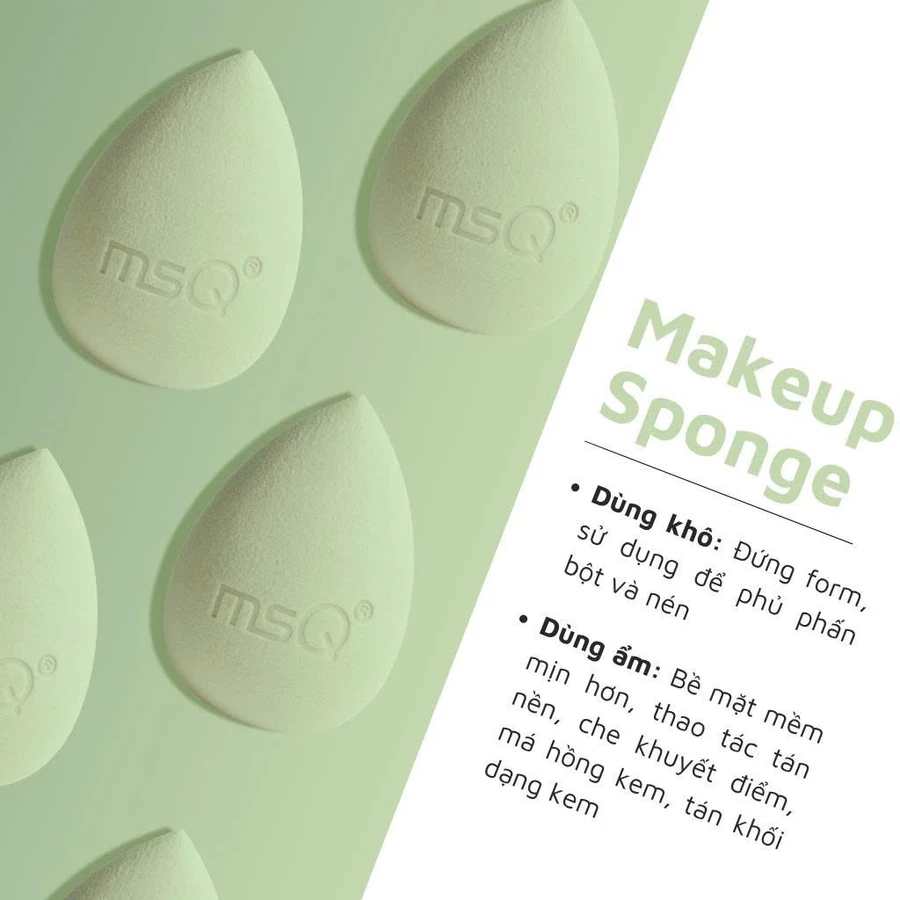 Bông mút tán kem che khuyết điểm siêu mềm MSQ Miracle Complexion đàn hồi cao Size S MSQM6